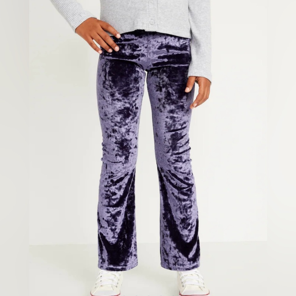 Old Navy Girls Crushed Velvet Flare Leggings